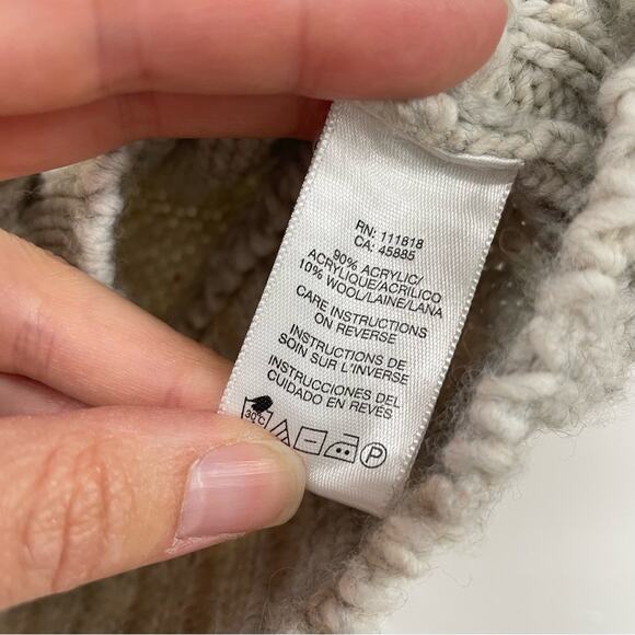 Michael Kors Grey Cable Knit Womens Short Sleeve Sweater Cardigan L Academia - Picture 3 of 8